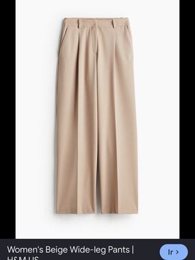 H&M Beige Wide-Leg Women's Pants